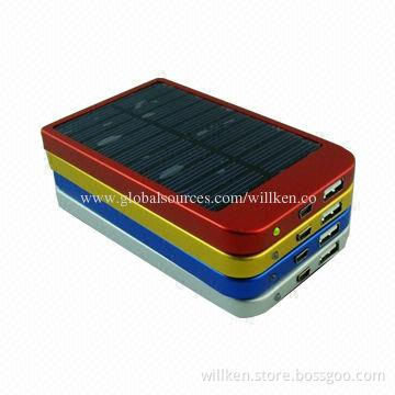 Solar power bank, emergency charging for mobile/MP3/MP4/camera, 5,000mAh